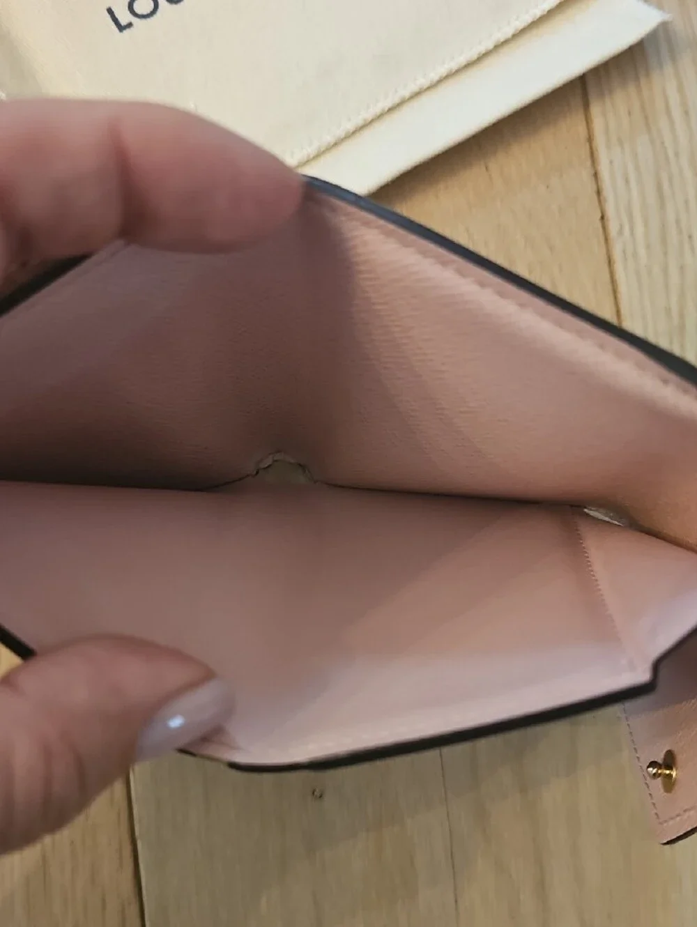 Authentic Louis Vuitton Zoe Monogram Compact Wallet with Pink Flap